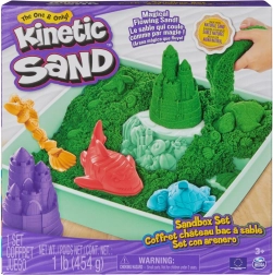 Kinetic Sand – žalias stalo kinetinio smėlio rinkinys su padėklu