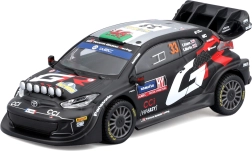 Metalinis modelis Bburago 1:43 Toyota GR Yaris Rally1 Hybrid numeris 33 Evans dovaninėje dėžutėje