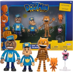 DOG MAN figūrėlių rinkinys – 5 kolekcinės figūrėlės 3–8 cm