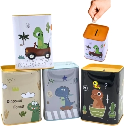 Metalinė taupyklė dinozauras automobilyje 11 × 8 cm