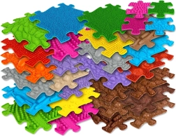 Woopie ortopedinis sensomotorinis kilimėlis Royal Puzzle, 26 dalys + 4 mažos