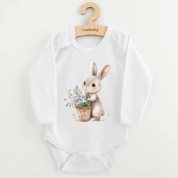 Vaikiškas smėlinukas su spauda „triušiukas su gėlytėmis“ New Baby