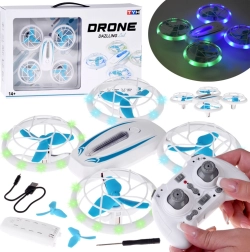 LED mini dronas su propelerių apsaugomis ir akrobatiniais triukais su nuotoliniu valdymu