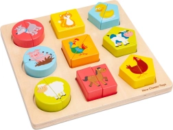 Medinė dėlionė Įdėklai Formos ir Gyvūnai