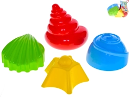 Smėlio formelių rinkinys – kriauklelės 7–9 cm, 4 vnt.