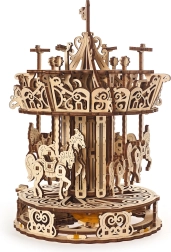 Medinis mechaninis karuselis UGEARS 3D dėlionė