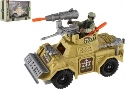 Karinis rinkinys šarvuotas automobilis su kareiviu ir priedais, plastikas, laisva eiga