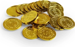 Plastinės auksinės monetos žaidimams, 24 vnt.