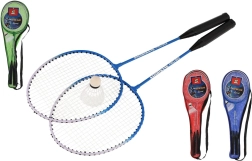 Badmintono rinkinys: 2 raketės ir 1 kamuoliukas dėkle, 64 cm