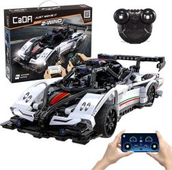 CaDA RC lenktyninio automobilio konstruktorius Z-Wind, baltas, 457 dalys, Dual Mode