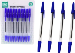 Set of classic blue ballpoint pens, 10 pcs