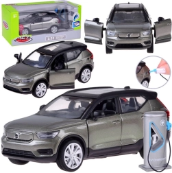 Metalinis elektrinio krosoverio Volvo XC40 modelis su šviesų ir garso funkcijomis