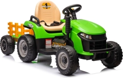 Electric kids' tractor with trailer – green