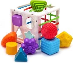Woopie baby elastingas sensorinis kubas – formų rūšiuoklis, 11 dalių