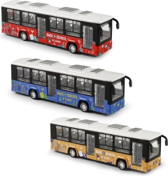 Metaliniai autobusiukas su atsidarančiomis durimis