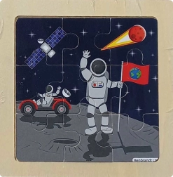 Medinė dėlionė Kosmosas – Mėnulyje, 9 dalys