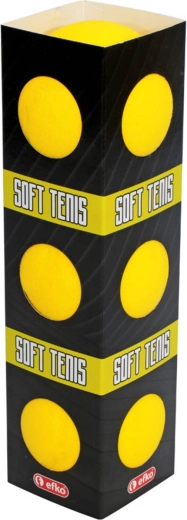 EFKO putplasčio kamuoliukai soft tenisui geltoni 6,5 cm (3 vnt.)