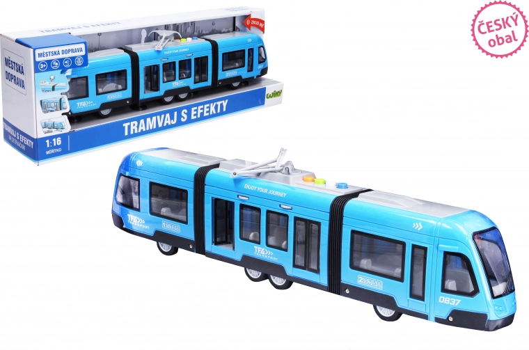 Tramvajus su efektais 44 cm su inerciniu mechanizmu – pakuotė čekų k.