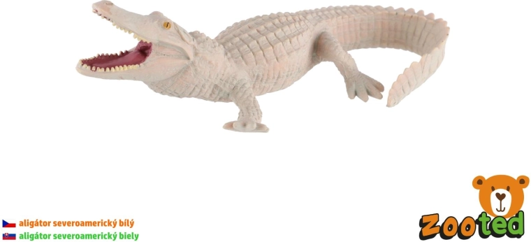 Baltojo amerikietiškojo aligatoriaus figūrėlė, 15 cm
