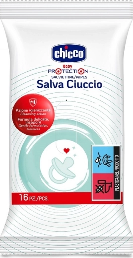 Chicco drėgnos servetėlės čiulptukams ir kūdikių reikmenims, 16 vnt.