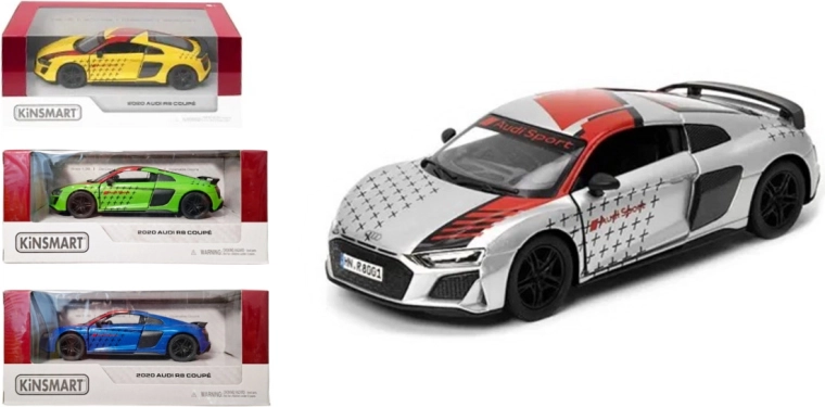 Audi R8 metalinis modelis 1:36 su atgalinio patraukimo (Pull Back) mechanizmu