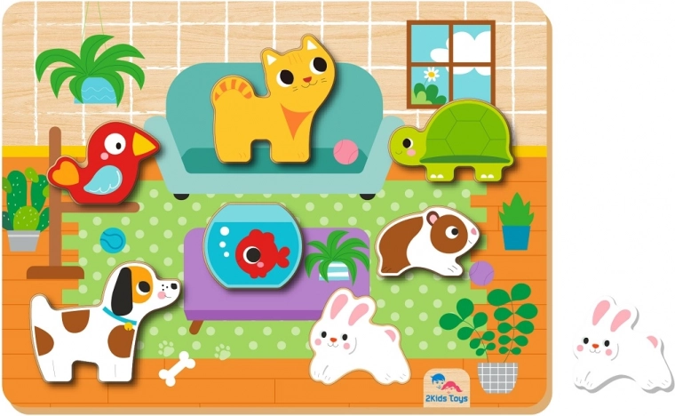 Įstatomasis dėlionės žaislas „Gyvūnėliai“ nuo 2Kids Toys