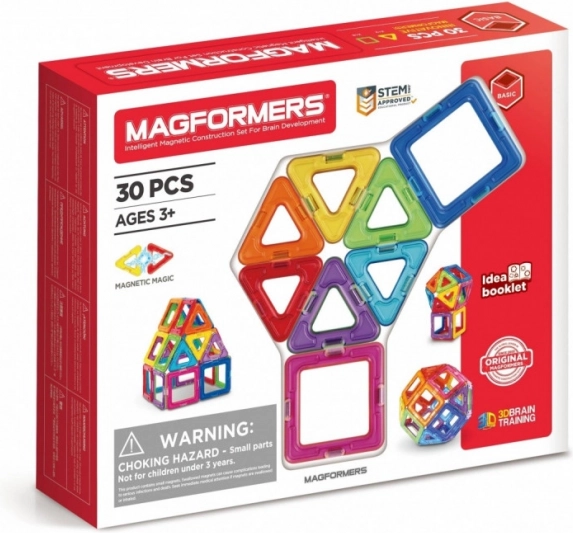 MAGFORMERS Rainbow Magnetic Blocks 30 Pieces