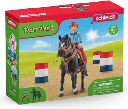 Kovbojė ir lenktynės aplink statines „Farm World“