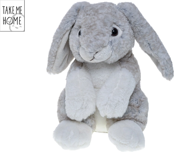 Plush Sitting Bunny Take Me Home, 20 cm