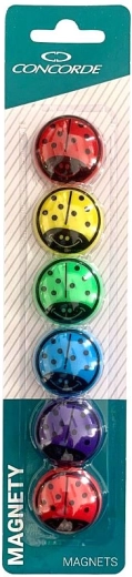 Ladybug Magnets 30 mm, 6 pcs