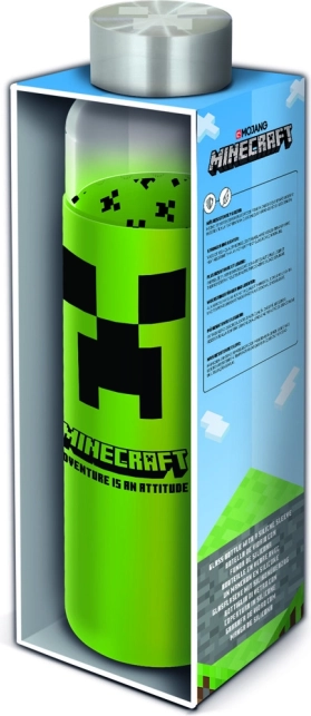 Stiklinis butelis su dėklu MINECRAFT 585 ml