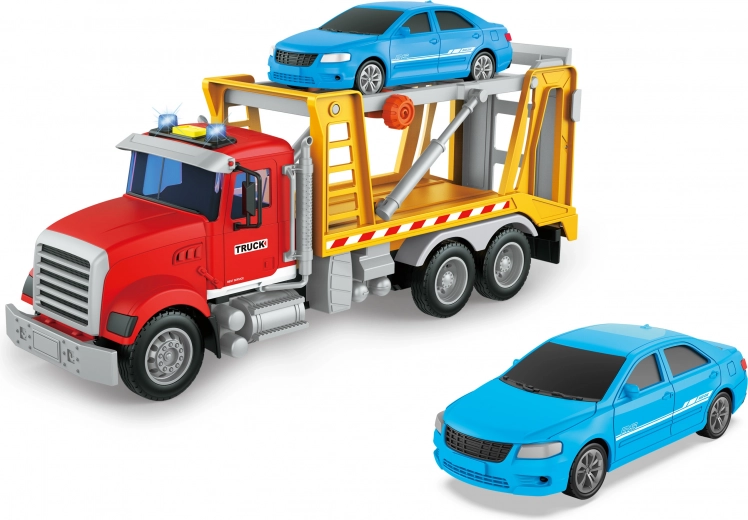 Vilkikas su automobiliu su šviesos ir garso efektais 32 cm