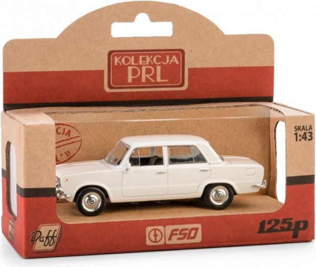 PRL FIAT 125p automobilio modelis baltas 1:43