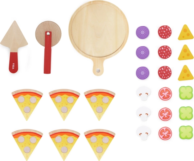 27-piece wooden set for a pizzeria at home