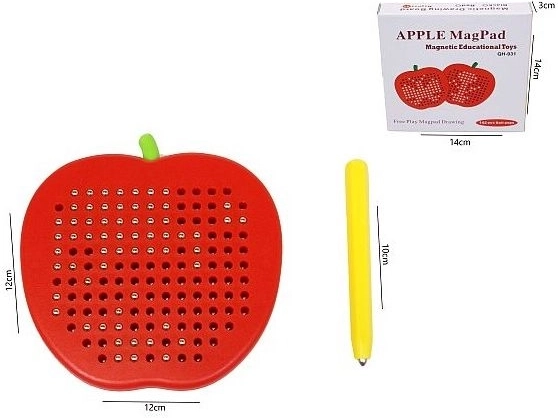 Obuolio formos magnetinė lenta su 4 cm magnetiniais rutuliukais
