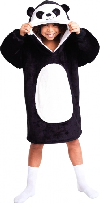 Cozy Noxxiez CH326 Panda - warm TV hoodie blanket with hood for kids 7 - 12 years