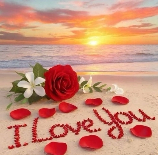 Diamond painting mosaic Beach I Love You