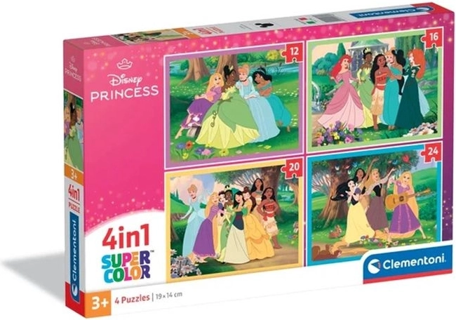 Clementoni SuperKolor Puzzle 4-in-1 Disney Princess