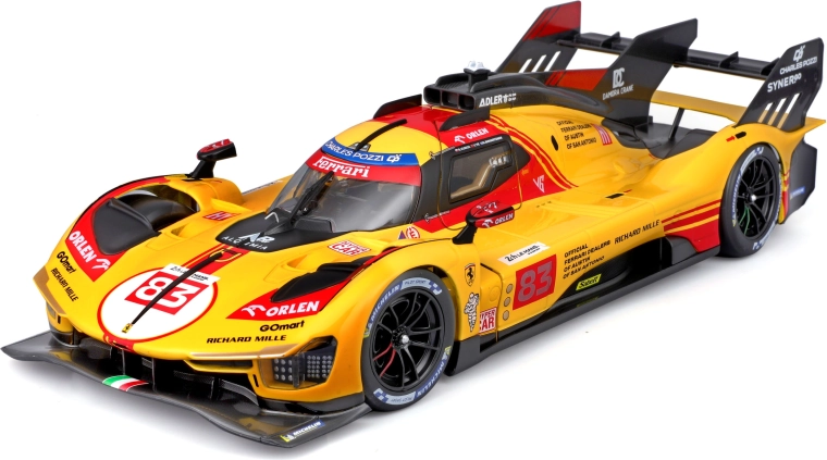 Die-cast model bburago 1:18 ferrari 499p #83 yellow 24h le mans 2024