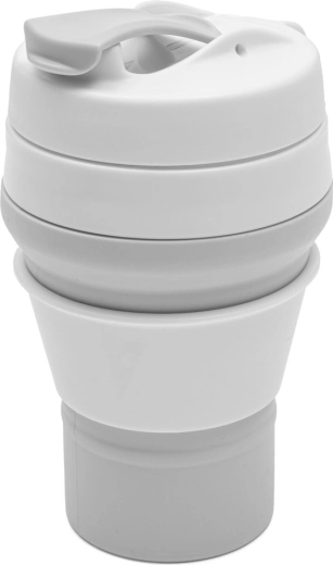 Sulankstomas silikoninis puodelis 350 ml 2in1 New Baby – pilkas
