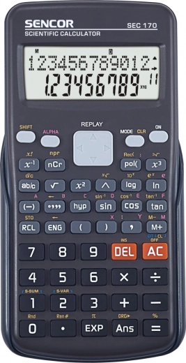 Mokslinis skaičiuotuvas SEC su 240 funkcijų ir LCD ekranu