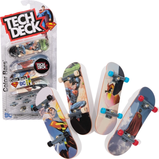Tech Deck fingerboard set of 4 mini skateboards to assemble – DC Comics Superman