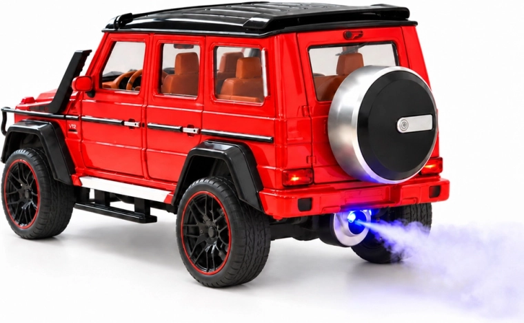 LED žibintai ir dūmų efektas