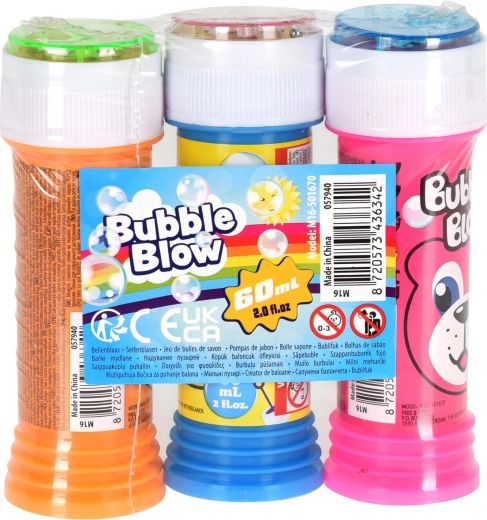Muilo burbulai 60 ml – spalvų miksas, 3 vnt. rinkinys