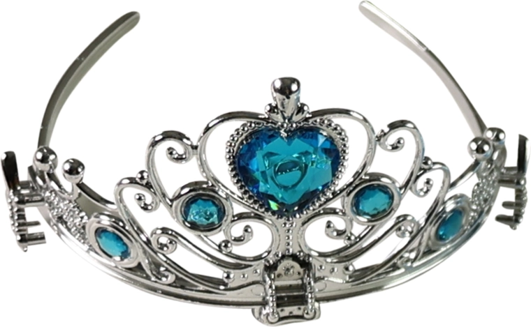 Sidabrinė tiara su mėlynais akmenukais