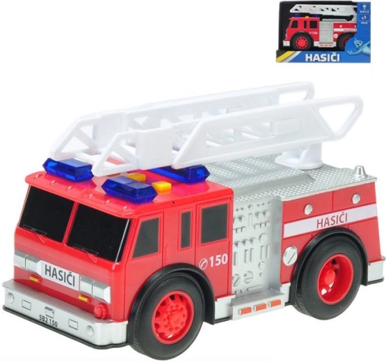 Fire truck with light and sound 18 cm - 1 piece