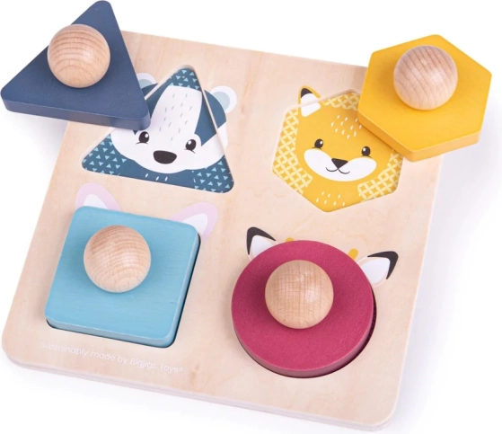 Bigjigs Toys wooden animal-shaped puzzle with knobs