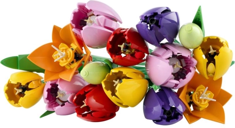 Realistiškos tulpės ryškiomis spalvomis