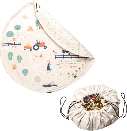Play&Go Noomad Original play mat and toy storage bag farm