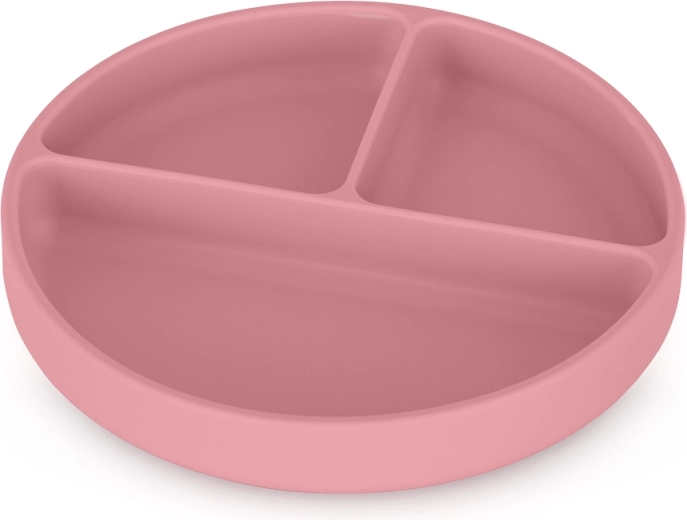 Petite&Mars silikoninė dalijama lėkštutė su siurbtuku Take&Match dusty rose 6m+